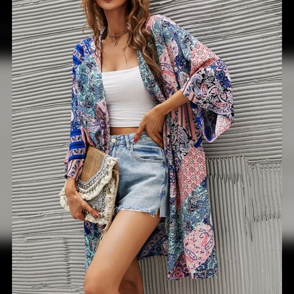 Paisley Print Kimono